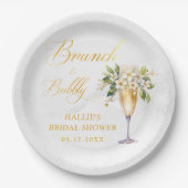 ブランチアンドバブリーシャンパンブライダルシャワー ペーパープレート (正面)