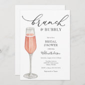 ブランチアンドバブリーシャンパンブライダルシャワー 招待状 (正面/裏面)
