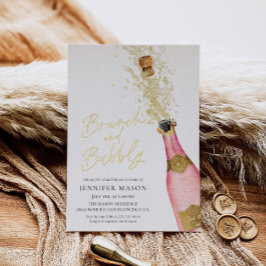 ブランチアンドバブリーシャンパンブライダルシャワー 箔招待状