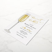 ブランチアンドバブリーシャンパンブライダルシャワー 箔招待状 (回転した状態)