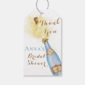 ブランチアンドバブリーシャンパン金ゴールドブライダルシャワー ギフトタグ (正面)