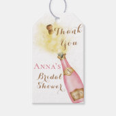 ブランチアンドバブリーシャンパン金ゴールドブライダルシャワー ギフトタグ (正面)