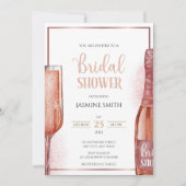 ブランチアンドバブリーバラ金ゴールドプロセッコブライダルシャワー 招待状 (正面)