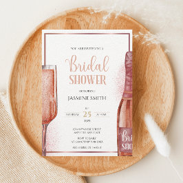 ブランチアンドバブリーバラ金ゴールドプロセッコブライダルシャワー 招待状