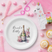 ブランチアンドバブリーピンクフローラブライダルシャワー ペーパープレート (パーティー)