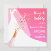 ブランチアンドバブリーピンクブライダルシャワー 招待状 (正面)