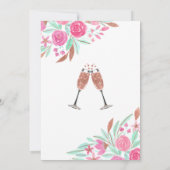 ブランチアンドバブリーフローラグリッターブライダルシャワー 招待状 (裏面)