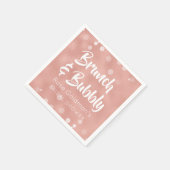 ブランチアンドバブリーブライダルシャワーピンクローズ金ゴールド スタンダードカクテルナプキン (角)