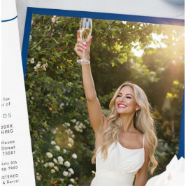 ブランチアンドバブリーブルーブライダルシャワー招待状 招待状