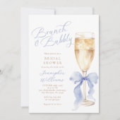 ブランチアンドバブリーブルーボウブライダルシャワー 招待状 (正面)