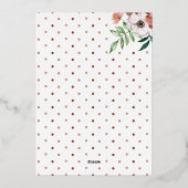 ブランチアンドバブリー秋ブライダルシャワーバラ金ゴールド 箔招待状 (裏面)