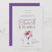 ブランチアンドバブリー誕生日招待状 招待状 (正面/裏面)