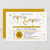 ブランチアンドバブリー誕生日招待状 招待状 (正面/裏面)