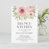 ブランチアンドバブリー赤面ピンクフローラブライダルシャワー 招待状 (スタンド正面)