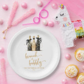 ブランチアンドバブリー金ゴールドシャンパンブライダルシャワー ペーパープレート (パーティー)