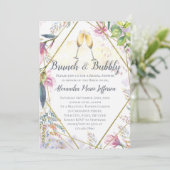 ブランチアンドバブルグリーンピンクリリーブライダルシャワー 招待状 (スタンド正面)