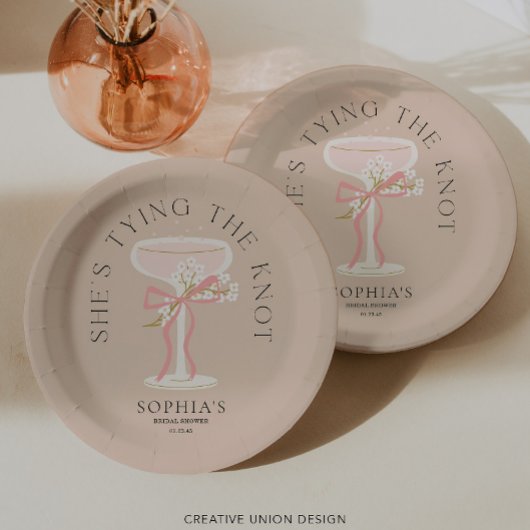 ブランチアンドバブーブリーシャンパーニュブライダルシャワーデコール ペーパープレート