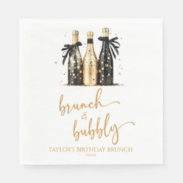 ブランチアンドバブーブリーシャンパーニュ誕生日ブランチパーティー スタンダードランチョンナプキン