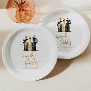 ブランチアンドバブーブリーシャンパーニュ誕生日ブランチパーティー ペーパープレート