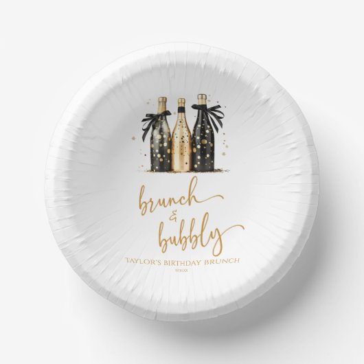 ブランチアンドバブーブリーシャンパーニュ誕生日ブランチパーティー ペーパーボウル (正面)