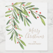 ブランチアンドベリーホリデークリスマス ワインラベル (シングルラベル)