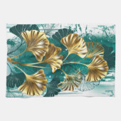 ブランチウィズゴールデン葉ズ銀行ビロバ キッチンタオル (横)