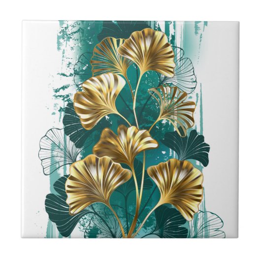 ブランチウィズゴールデン葉ズ銀行ビロバ タイル (正面)