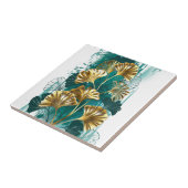 ブランチウィズゴールデン葉ズ銀行ビロバ タイル (側面)