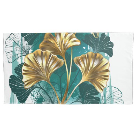 ブランチウィズゴールデン葉ズ銀行ビロバ 枕カバー (正面)