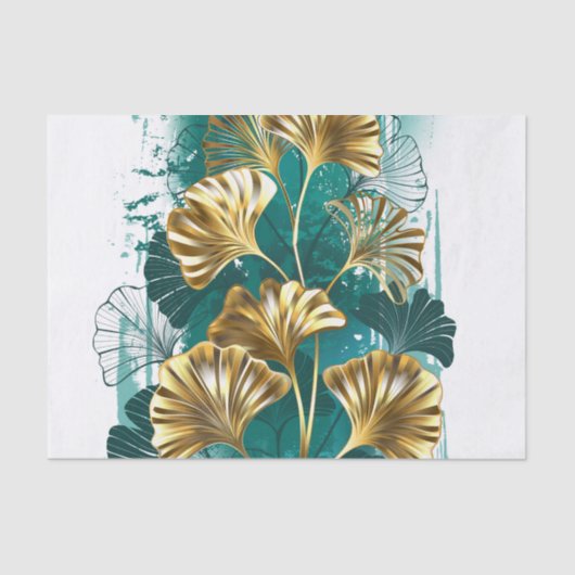 ブランチウィズゴールデン葉ズ銀行ビロバ 薄葉紙 (正面)