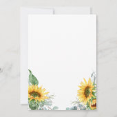 ブランチエレガントとバブリーひまわりブライダルシャワー 招待状 (裏面)