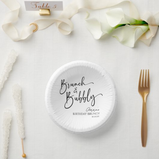 ブランチエレガントとバブリー誕生日ブランチパーティー ペーパーボウル (ウェディング)