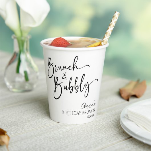 ブランチエレガントとバブリー誕生日ブランチパーティー 紙コップ (インサイチュ)
