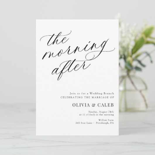 ブランチエレガントの後結婚の朝 招待状 (スタンド正面)