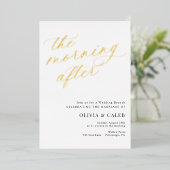 ブランチエレガントの後結婚の朝 箔招待状 (立ち正面)