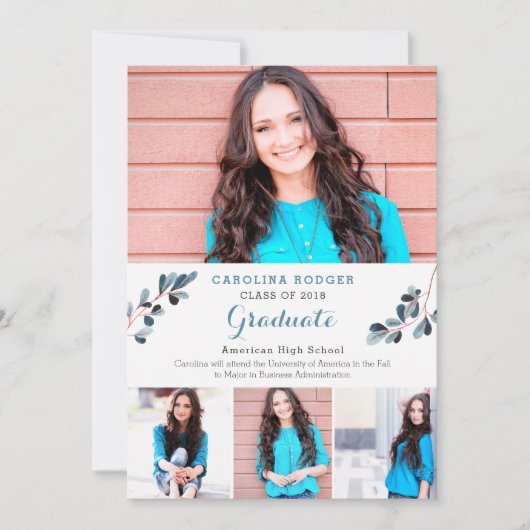 ブランチエレガントズ·フォト卒業発表 案内状 (正面)