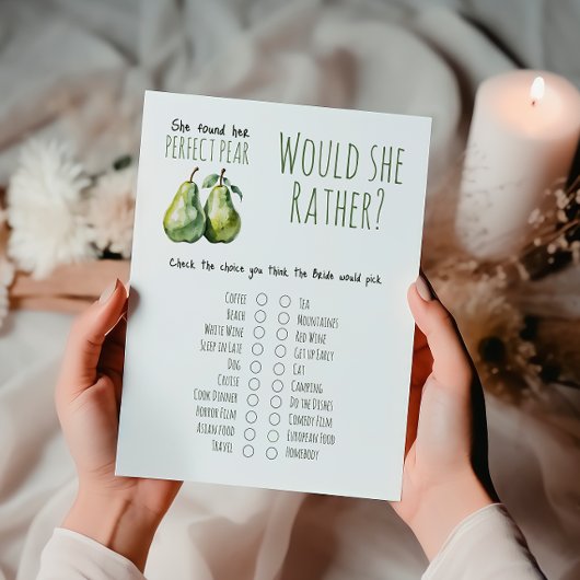 ブランチエレガントパーフェクト梨ブライダルシャワーゲーム