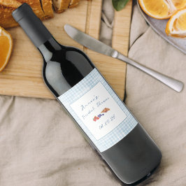 ブランチエレガントブライダルシャワーライトブルーギンガム ワインラベル