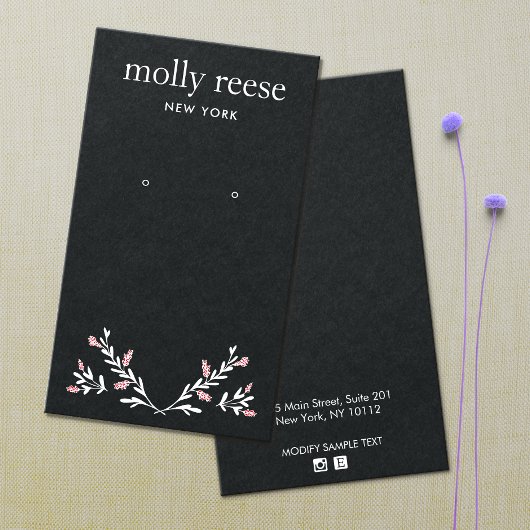 ブランチエレガントブラッククラフトイヤリングディスプレイカード