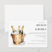 ブランチエレガント&バブリーブライダルシャワー招待 エンクロージャーカード (正面/裏面)