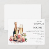 ブランチエレガント&バブリーブライダルシャワー招待 エンクロージャーカード (正面/裏面)