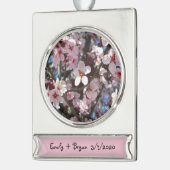 ブランチオブピンクフラムス春フローラ シルバープレートバナーオーナメント (左)