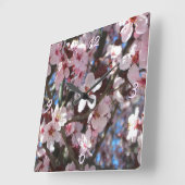 ブランチオブピンクフラムス春フローラ スクエア壁時計 (傾斜)