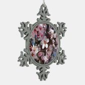 ブランチオブピンクフラムス春フローラ スノーフレークピューターオーナメント (左)