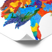 ブランチカラフルポスターに描かれた可愛い鳥10"x8" ポスター (角)