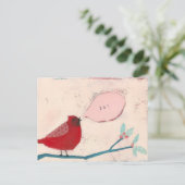 ブランチカードに入った鳥 ポストカード (スタンド正面)