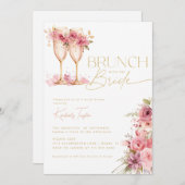 ブランチザブライドザブライド金ゴールドピンクブライダルシャワー 招待状 (正面/裏面)