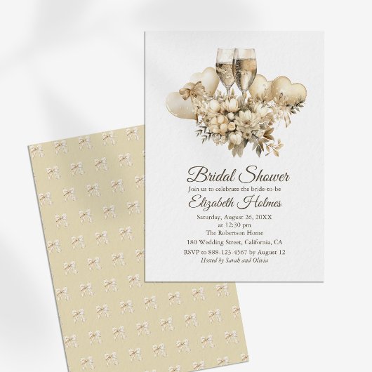 ブランチシャンパンフラワーズブライダルシャワー 招待状
