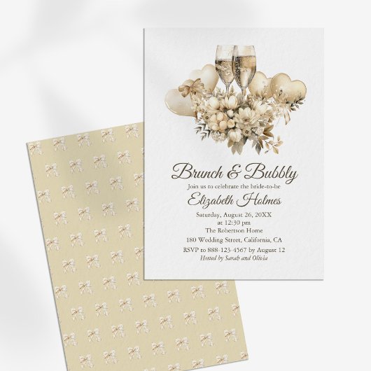 ブランチシャンパンフラワーズブライダルシャワー 招待状
