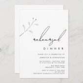 ブランチシンプルグリーナリーリハーサルディナー招待状 招待状 (正面/裏面)